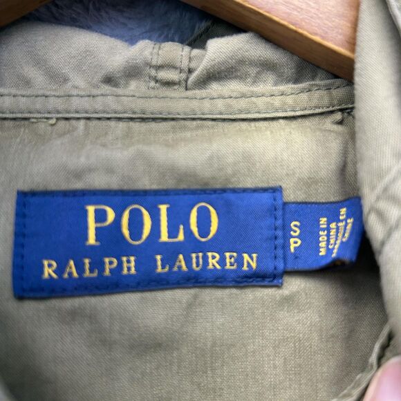 Polo Ralph Lauren Jacket Mens Small Green Hooded Cotton Nylon Zip Vent Field - Picture 3 of 14
